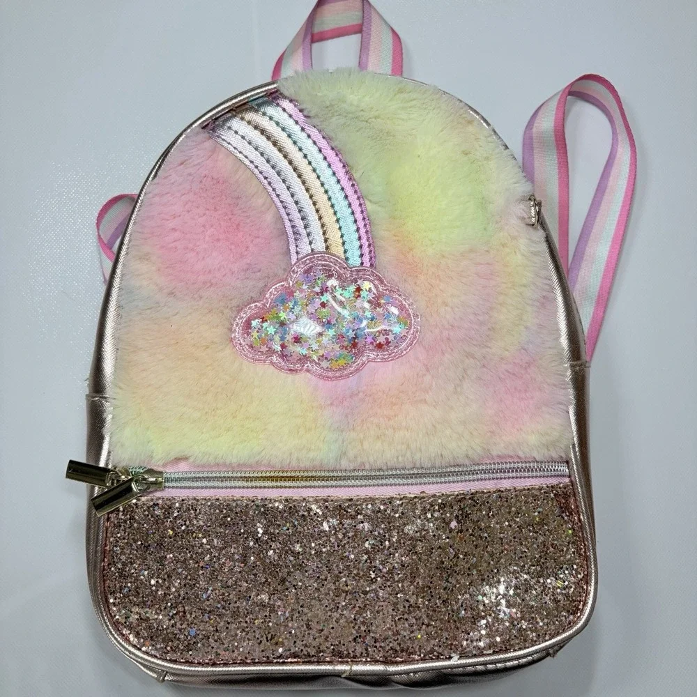 Girls Unicorn Backpack Fuzzy Rainbow Glitter Mini Backpack Kids‎ School Bag